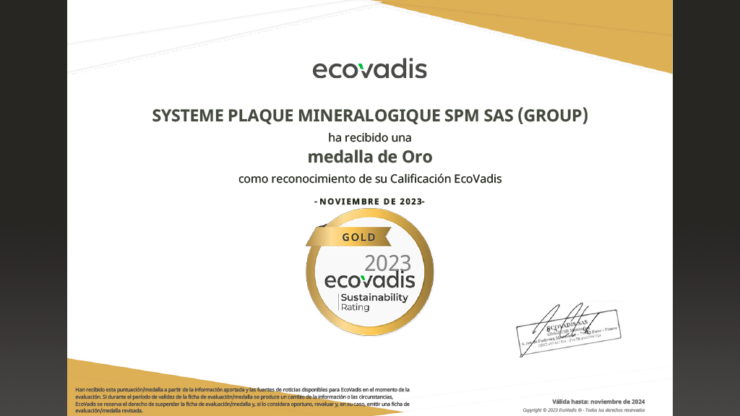 SPM GROUPE, medalla de ORO ECOVADIS